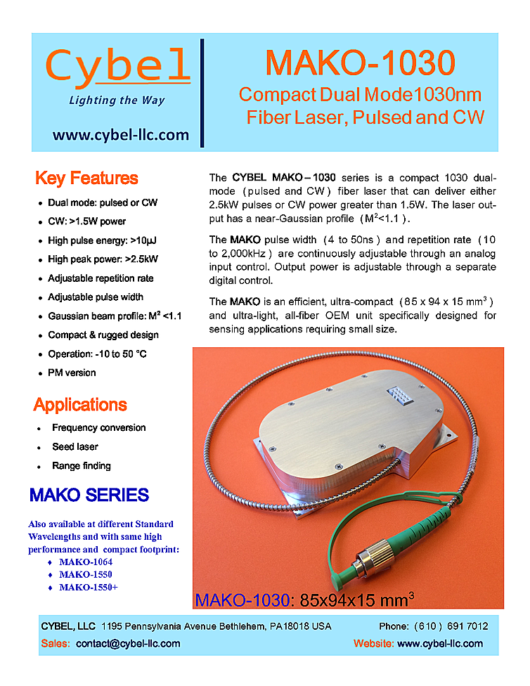 Fiber Laser, Nanosecond, 1030nm, 1000mW