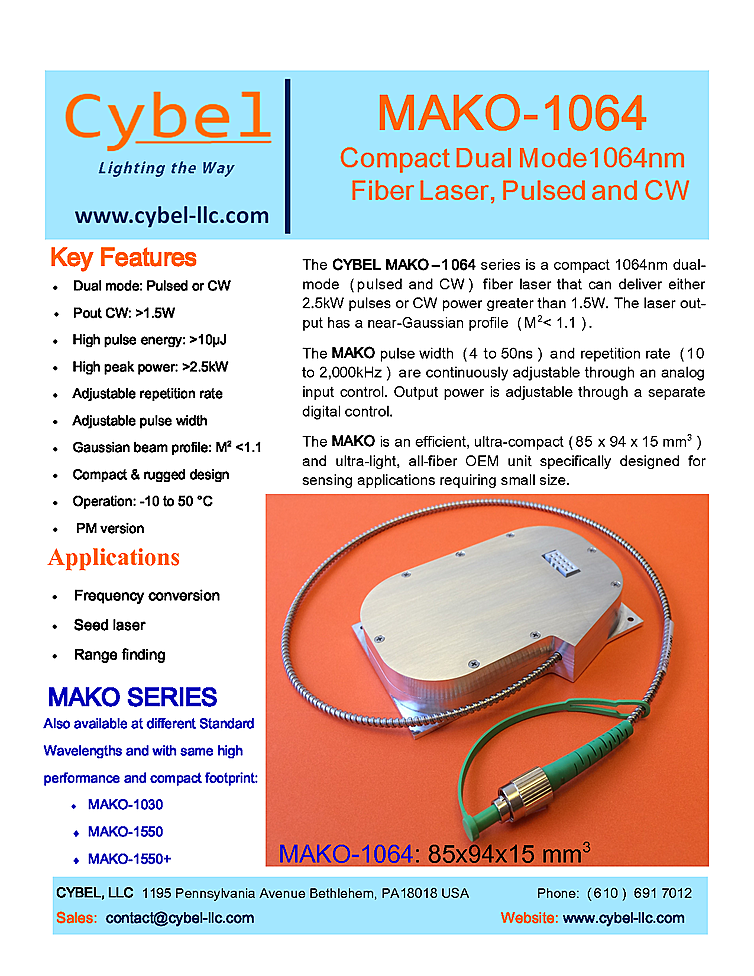 Fiber Laser, Nanosecond, 1064nm, 1000mW