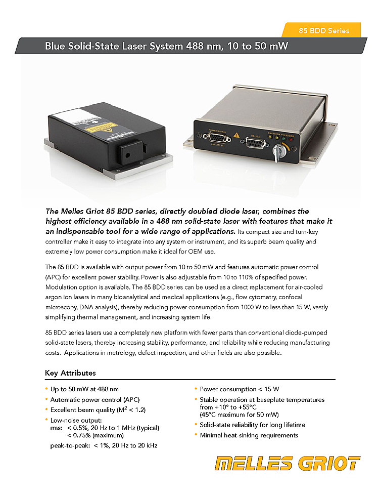 CW Laser, 488nm, 50mW