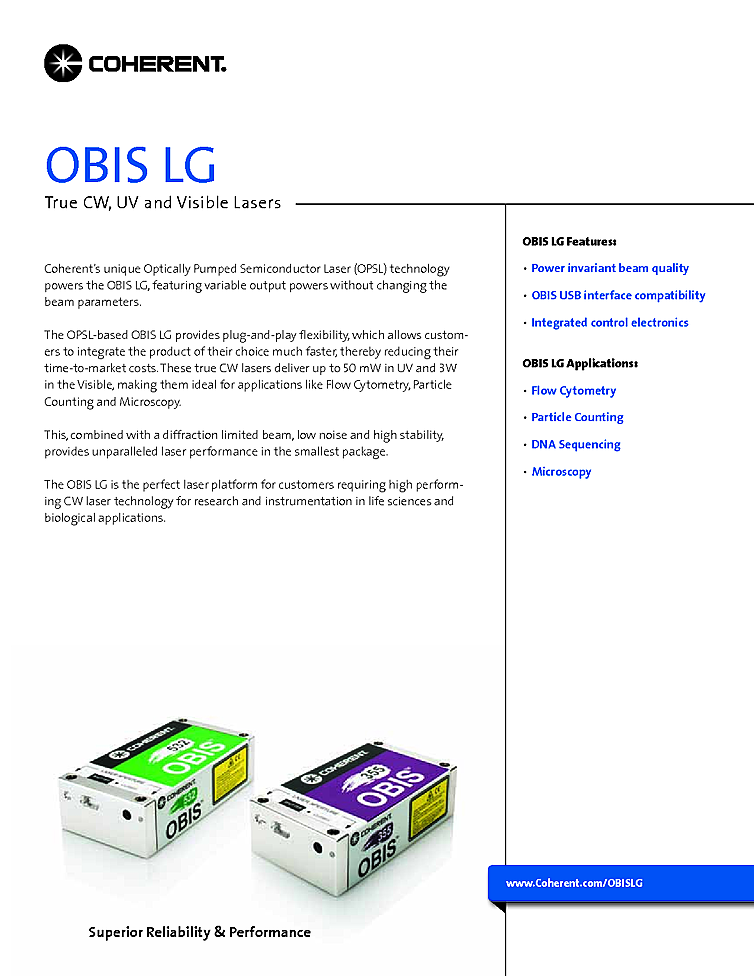 CW Laser, 355nm, 50mW (CDRH対応なし)