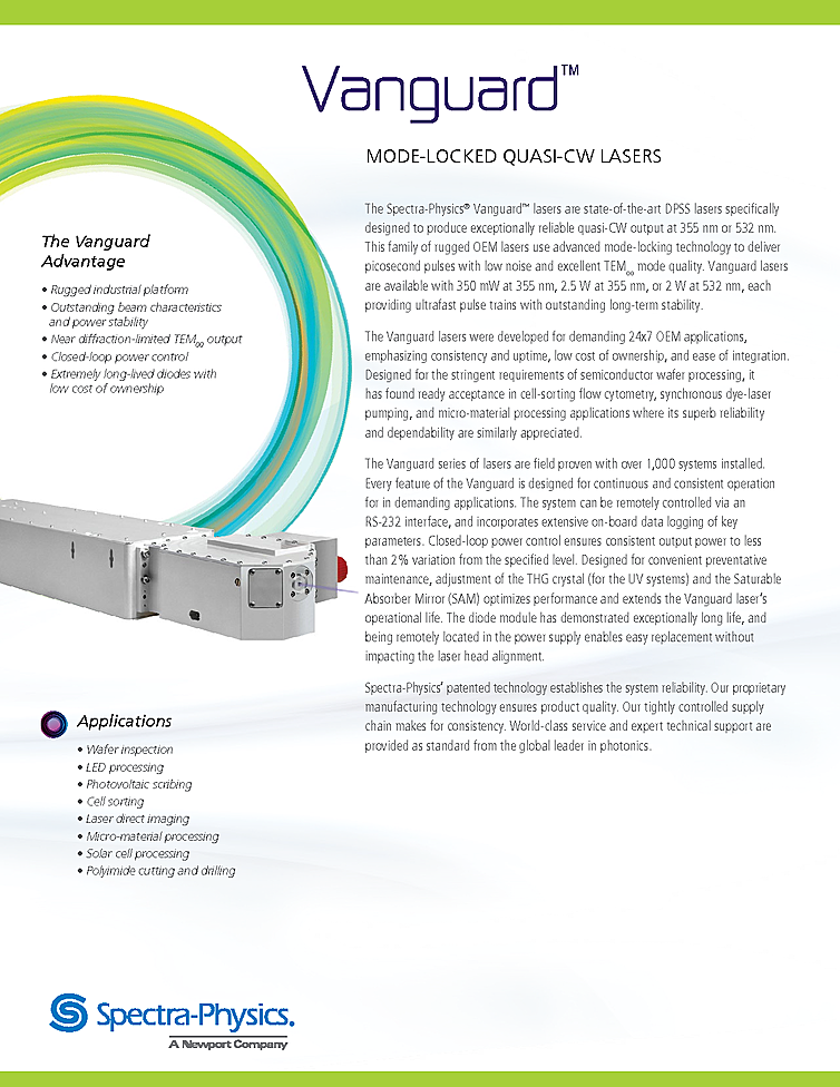 Quasi-CW Laser, 355nm, 2 Watts
