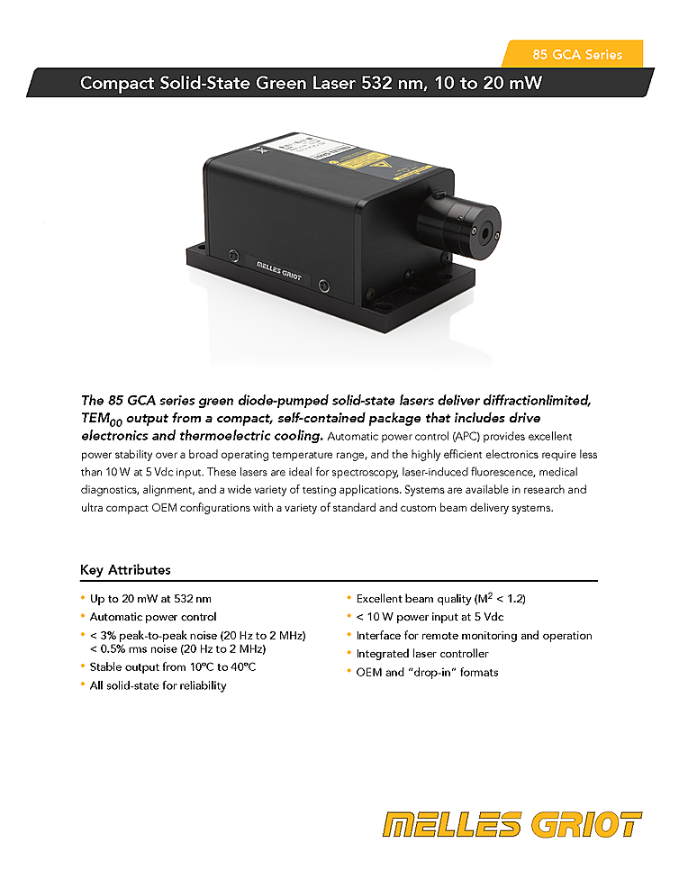 CW Laser, 532nm, 20mW