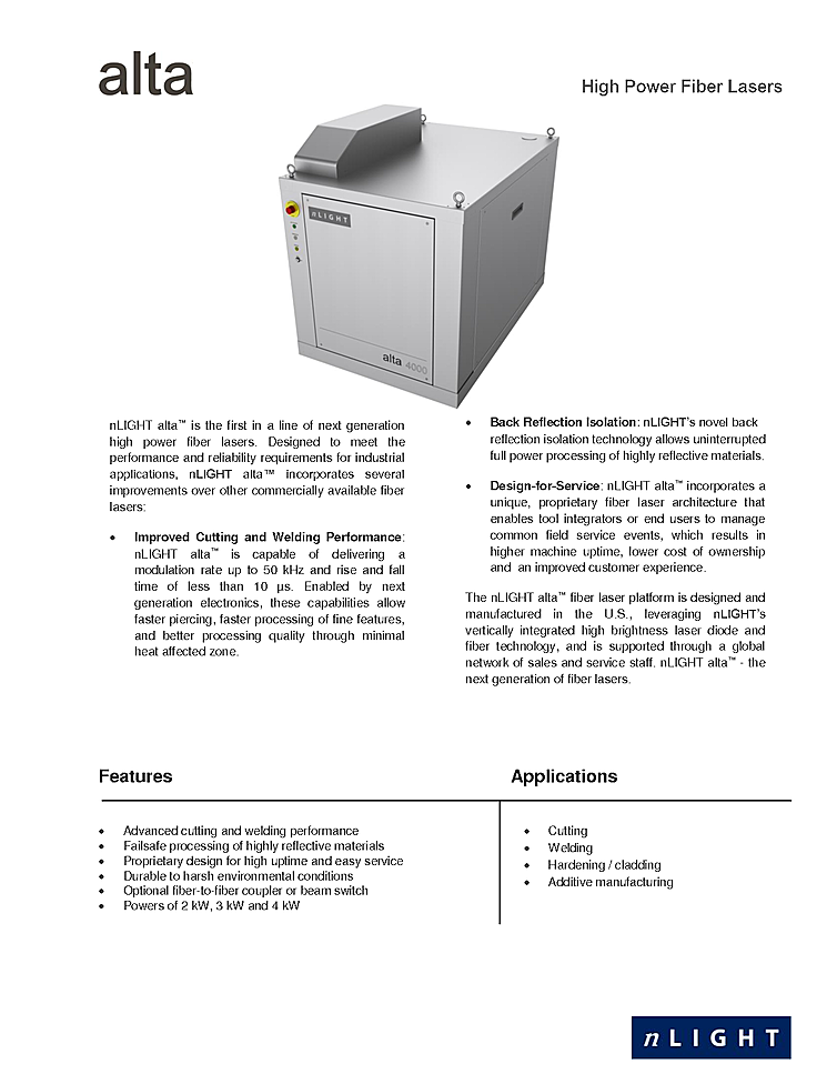 Fiber Laser, CW, 1080nm, 4000W