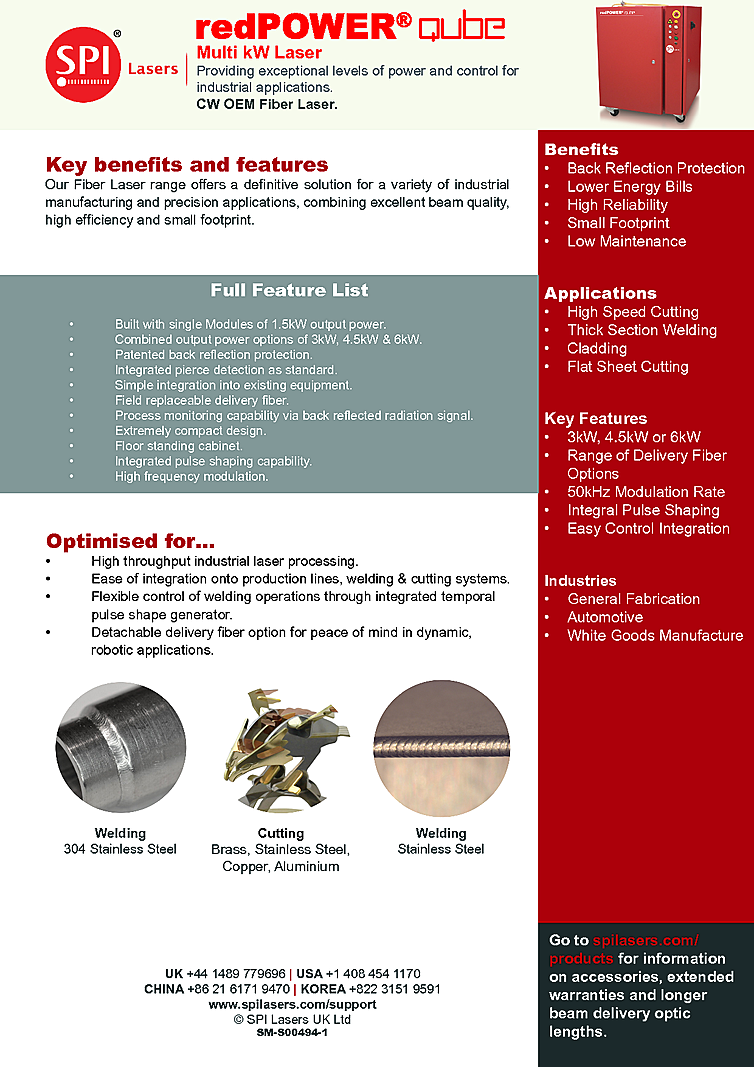 CW Fiber Laser, 1080nm, 6kW