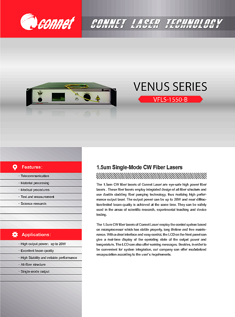 1550nm CW Fiber Laser System, 20mW