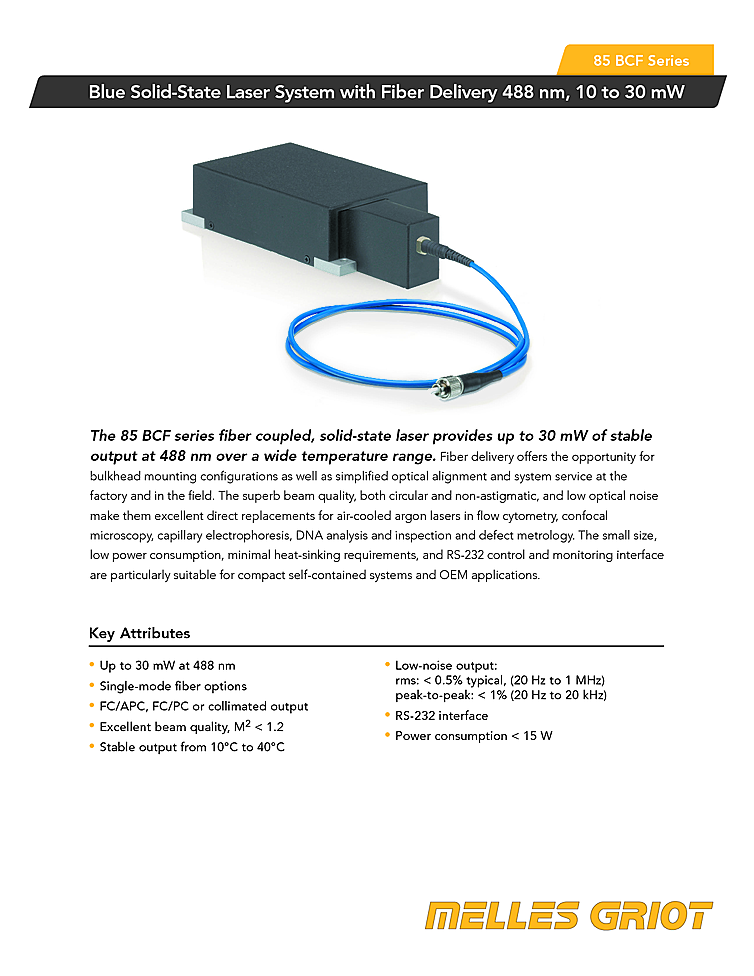 CW Laser, 488nm, 30mW