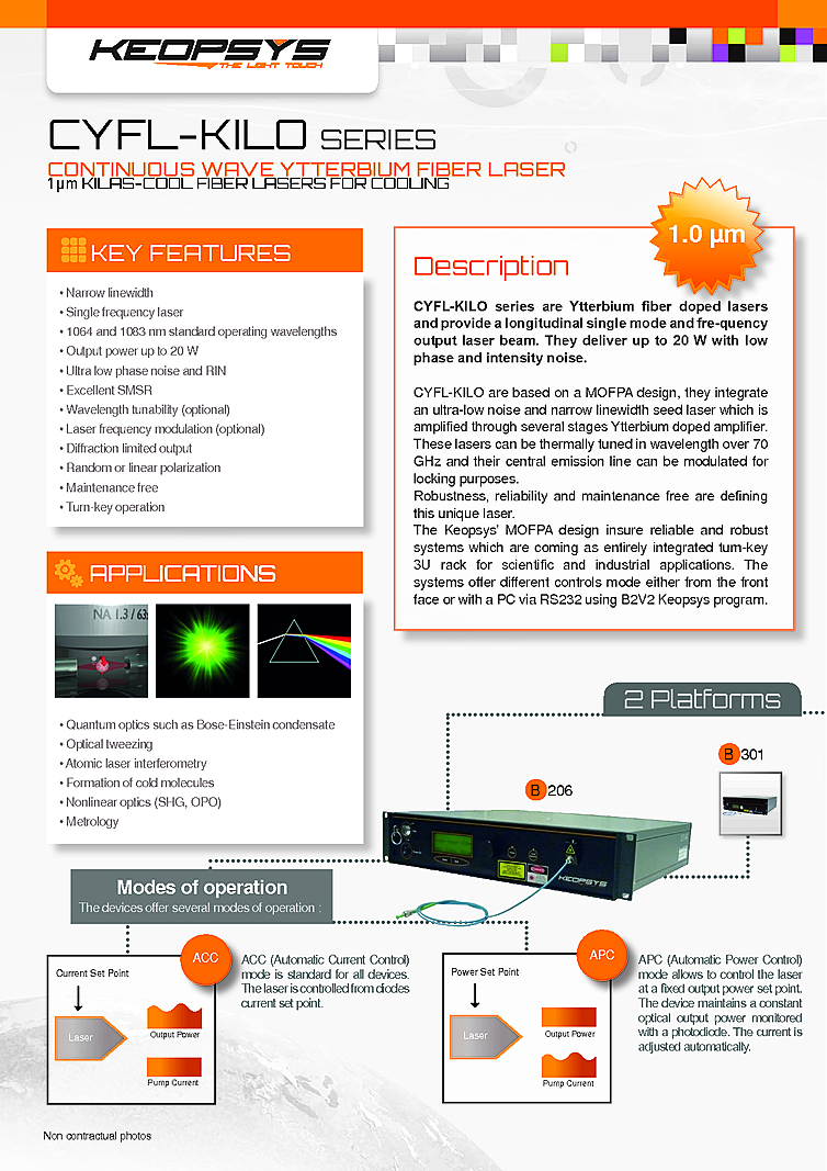1064nm, 20W Narrow Linewidth CW Laser