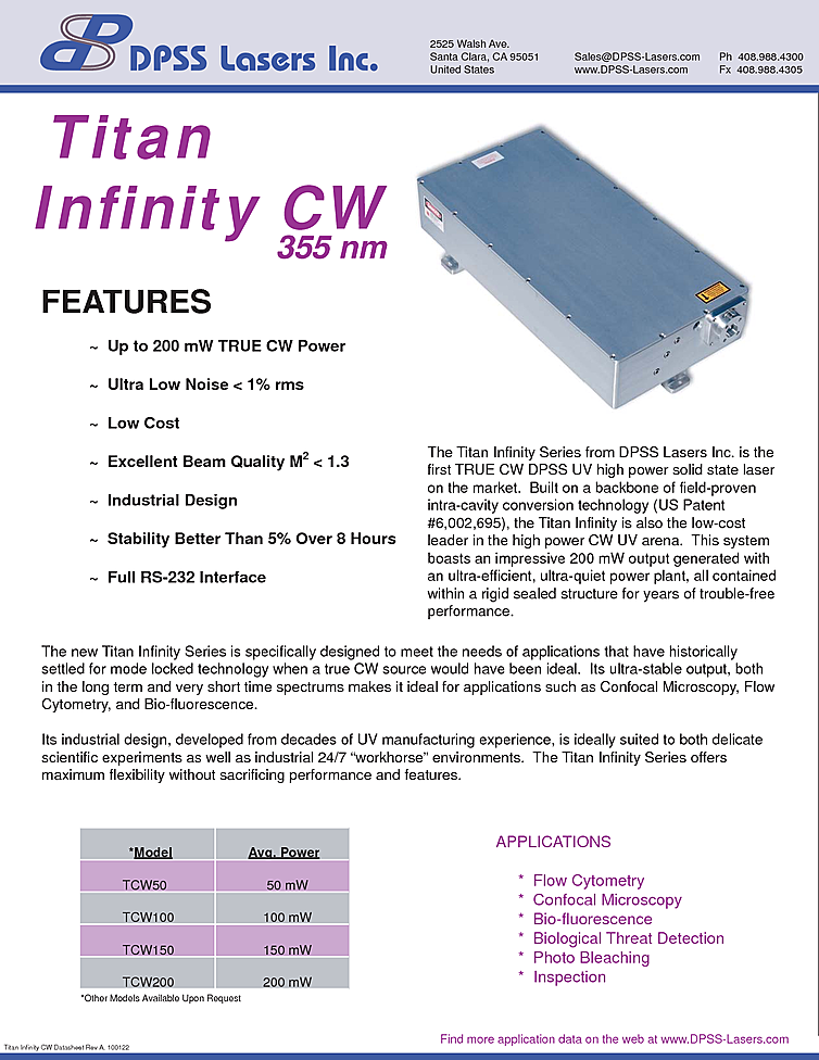 355nm CW Laser, 200mW
