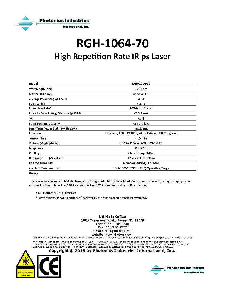 Picosecond Laser, 1064nm, 700µJ