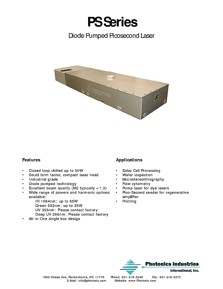 Picosecond Laser, 1064nm, 65W