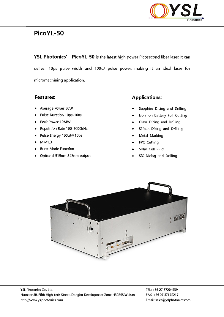 50 Watt 1030nm Picosecond Laser