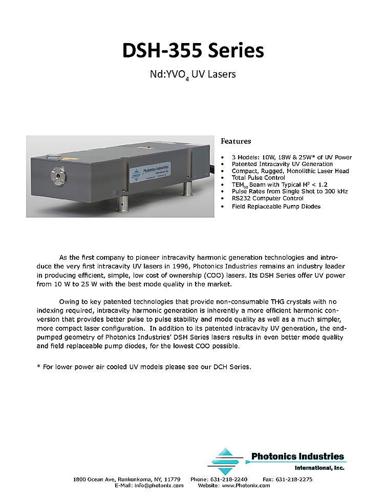 Nanosecond Laser, 355nm, 500µJ
