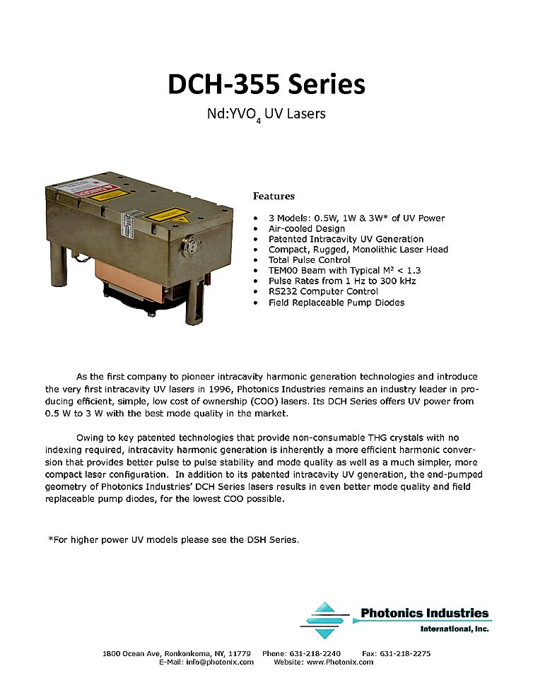 Nanosecond Laser, 355nm, 75µJ