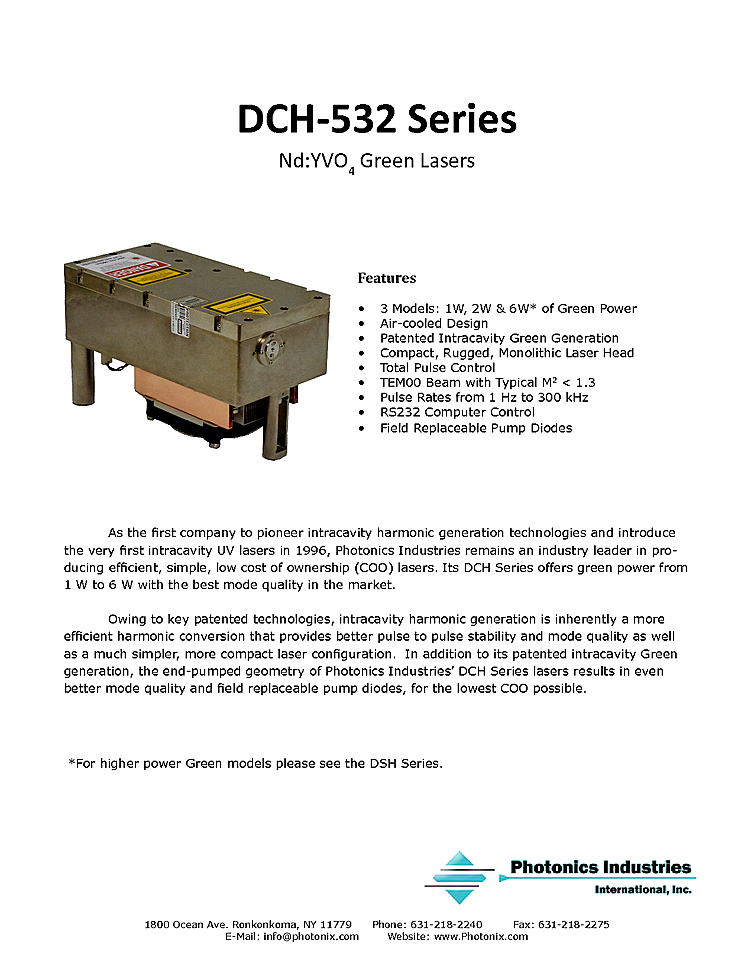 Nanosecond Laser, 532nm, 150µJ