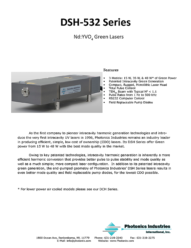 Nanosecond Laser, 532nm, 480µJ