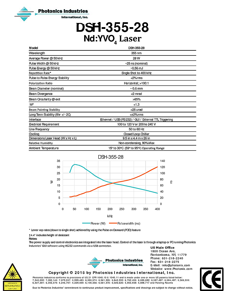 Nanosecond Laser, 355nm, 560µJ