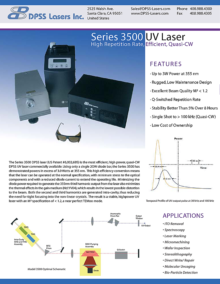 355nm Q-switched Laser, 3W