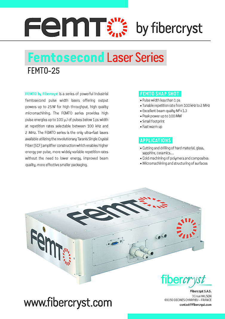 Femtosecond Laser 1030nm, 25W