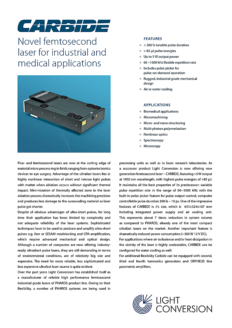 Femtosecond Laser, 1028nm, 85µJ