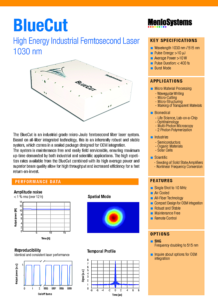 Fiber Laser, Femtosecond, 1030nm, 10µJ