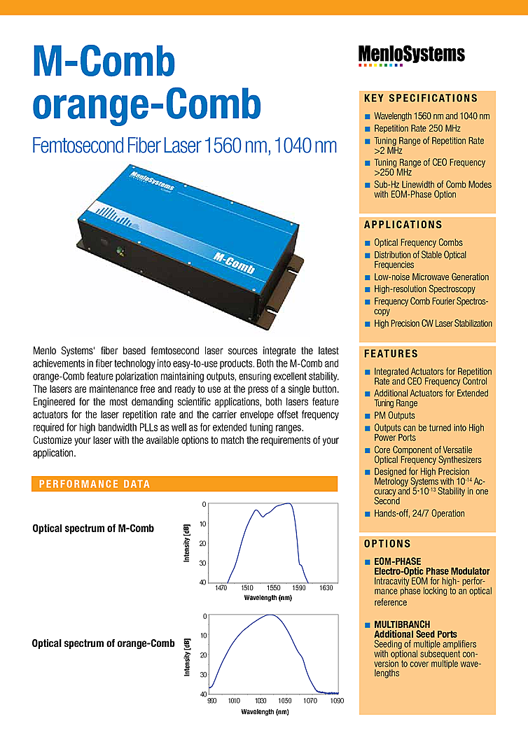 Fiber Laser, Femtosecond, 1560nm, 75mW