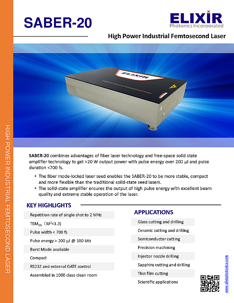 Femtosecond Laser, 1030nm, 200µJ
