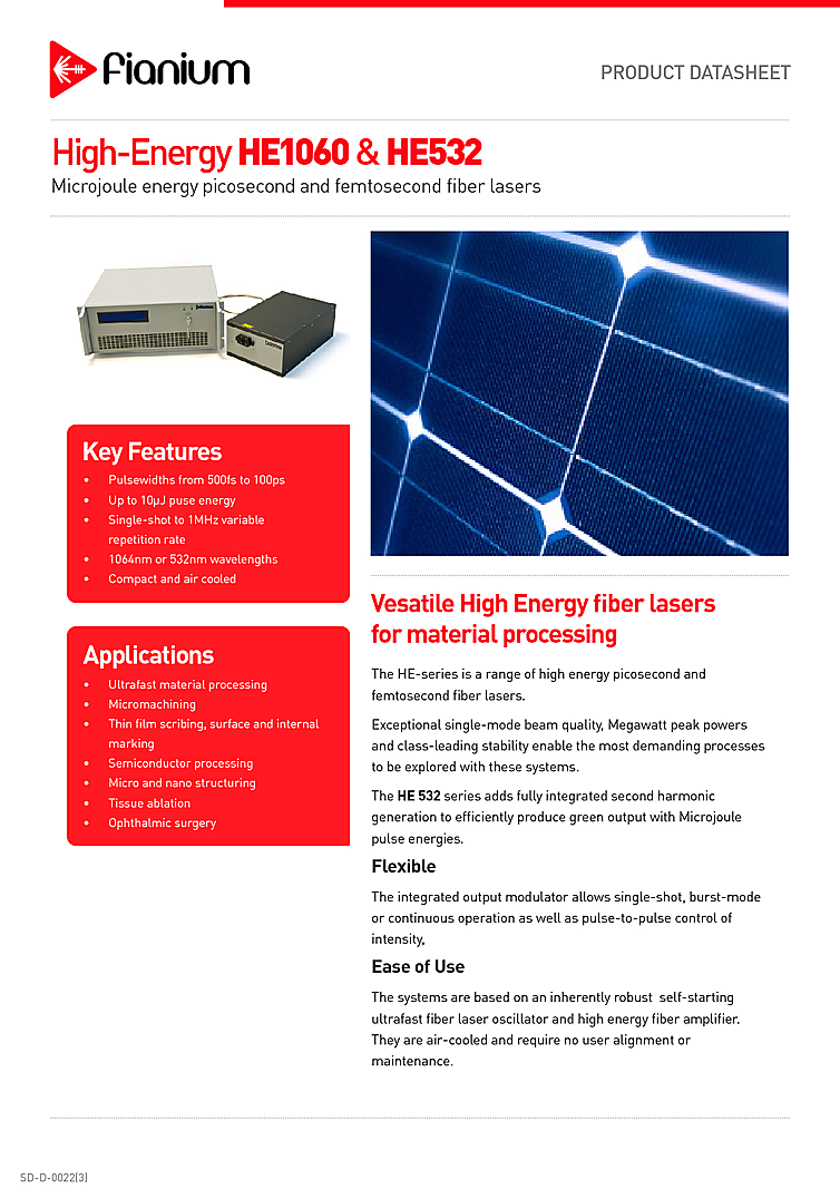 Fiber Laser, Picosecond, 1064nm, 10µJ