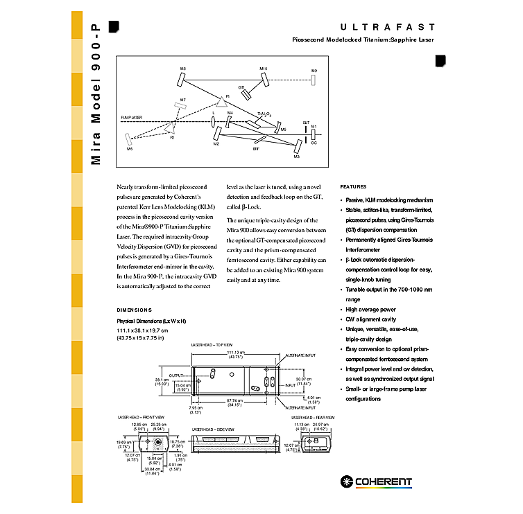 Picosecond Laser, Tunable 700nm-1000nm