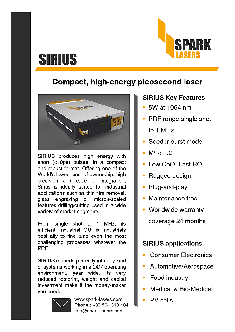 Picosecond Laser 1064nm, 100µJ