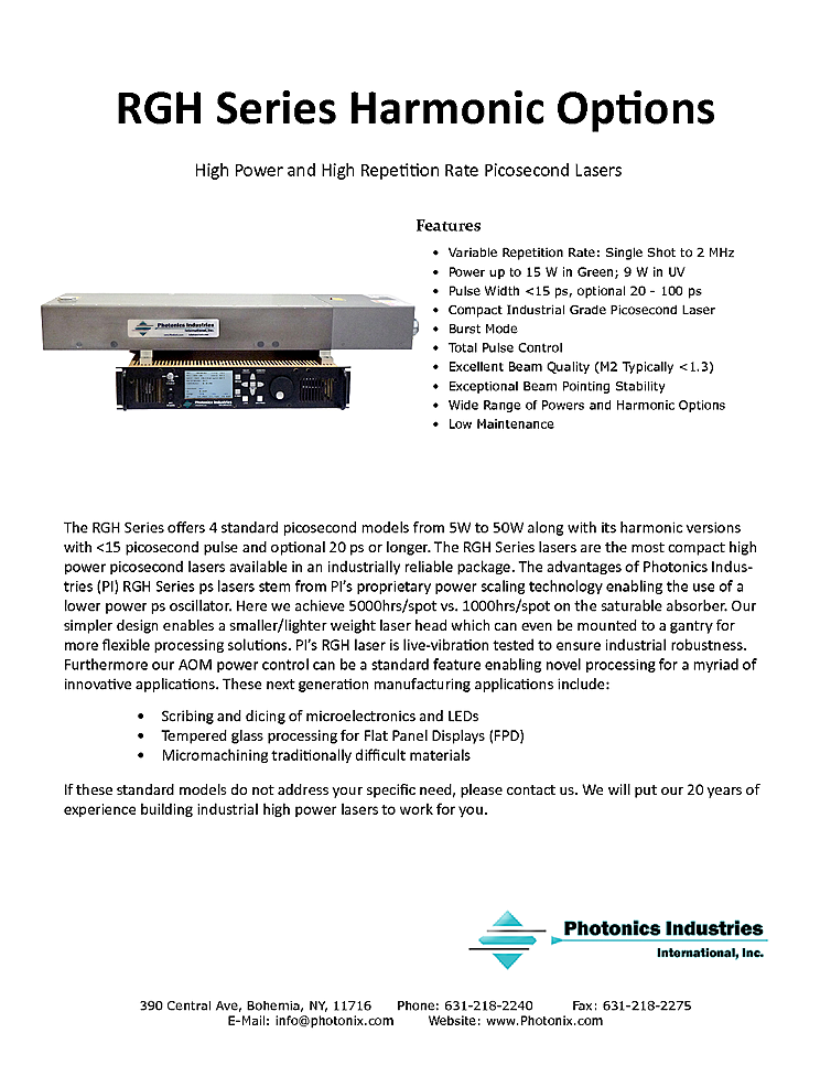 Picosecond Laser, 532nm, 15W