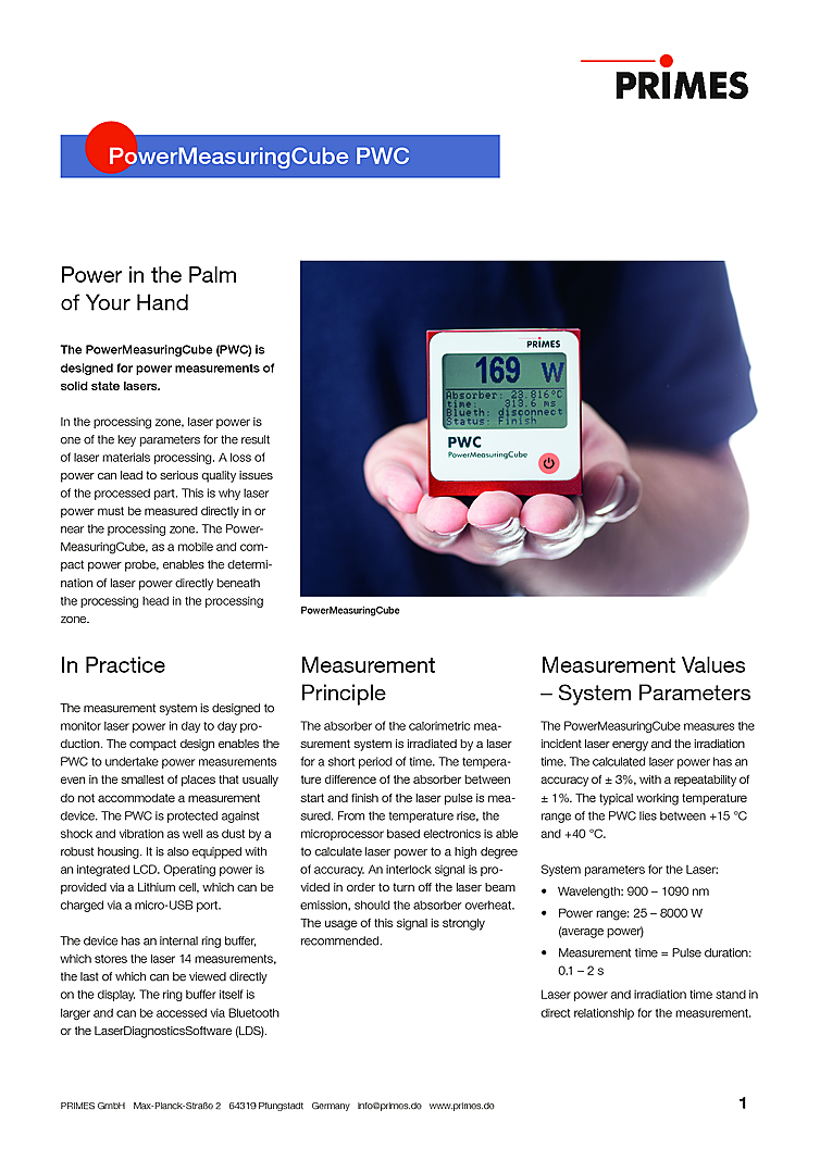 Optical Power Sensor 25W-8kW