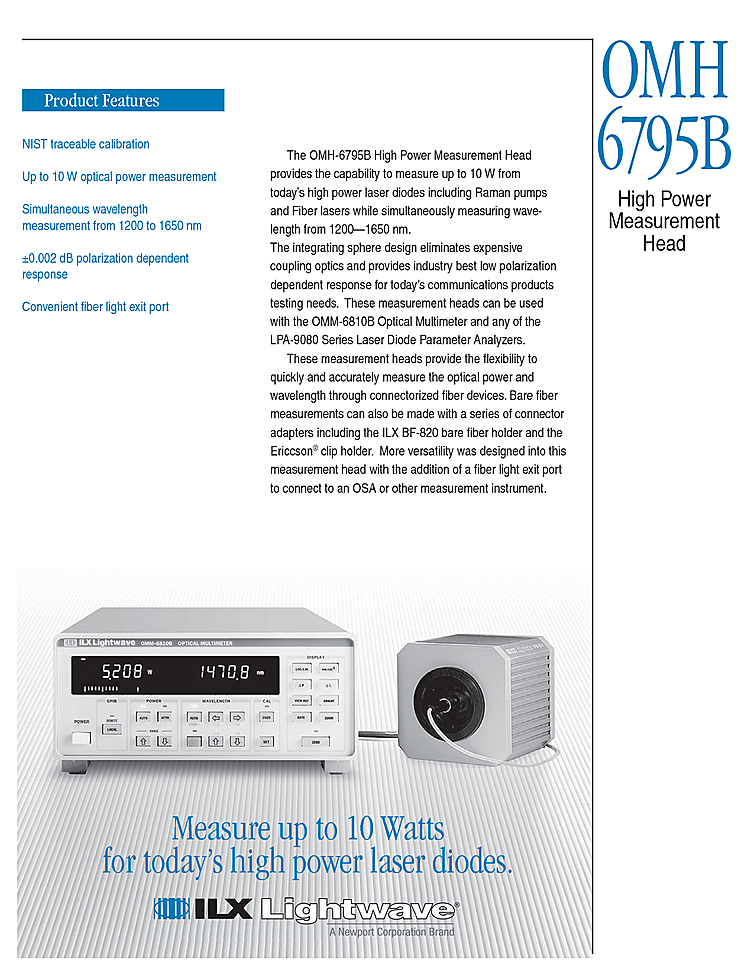 Optical Power Sensor 1μW-10W
