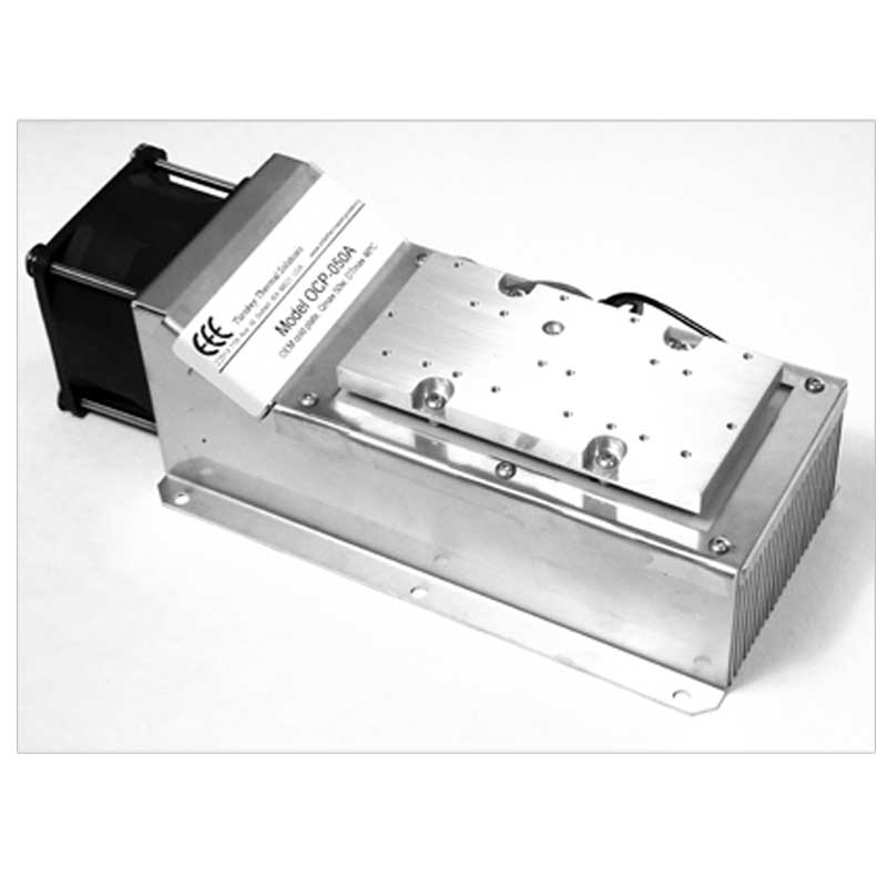 50 Watt High Power Laser Diode Heatsink, Embedded TEC's and Fan, Typical Temperature Uniformity < 0.5ºC Across Entire Mounting Surface