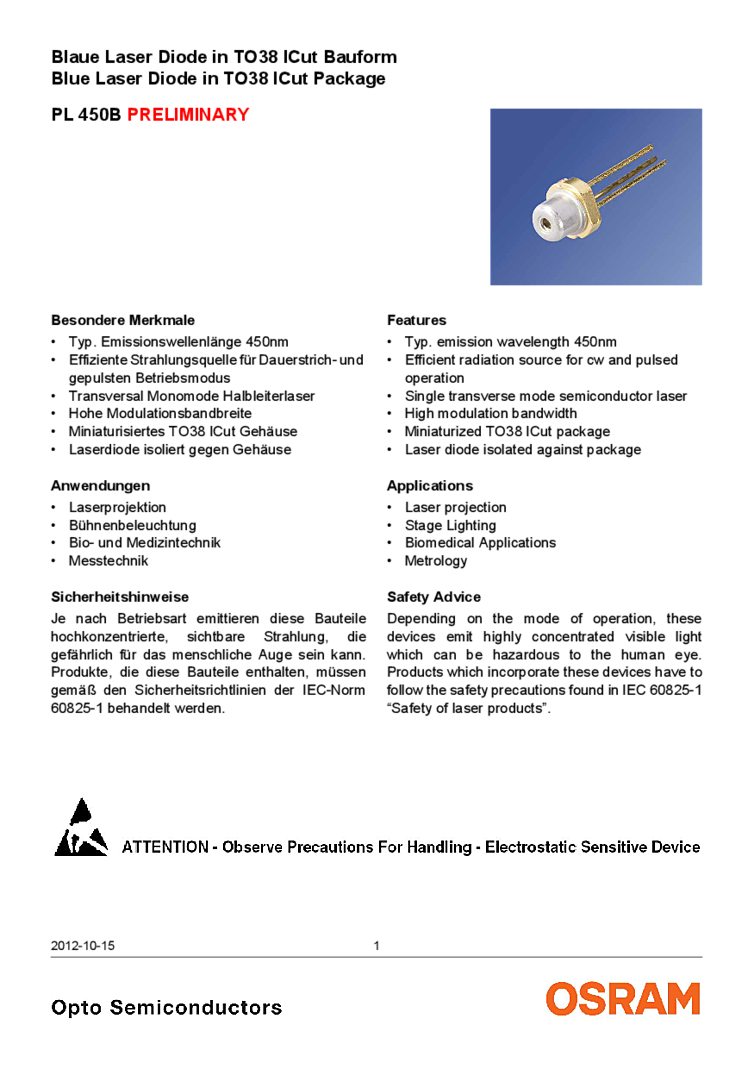 Laser Diode | 450nm Blue Laser