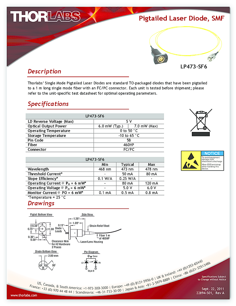 Diode Laser | 473nm 7mW