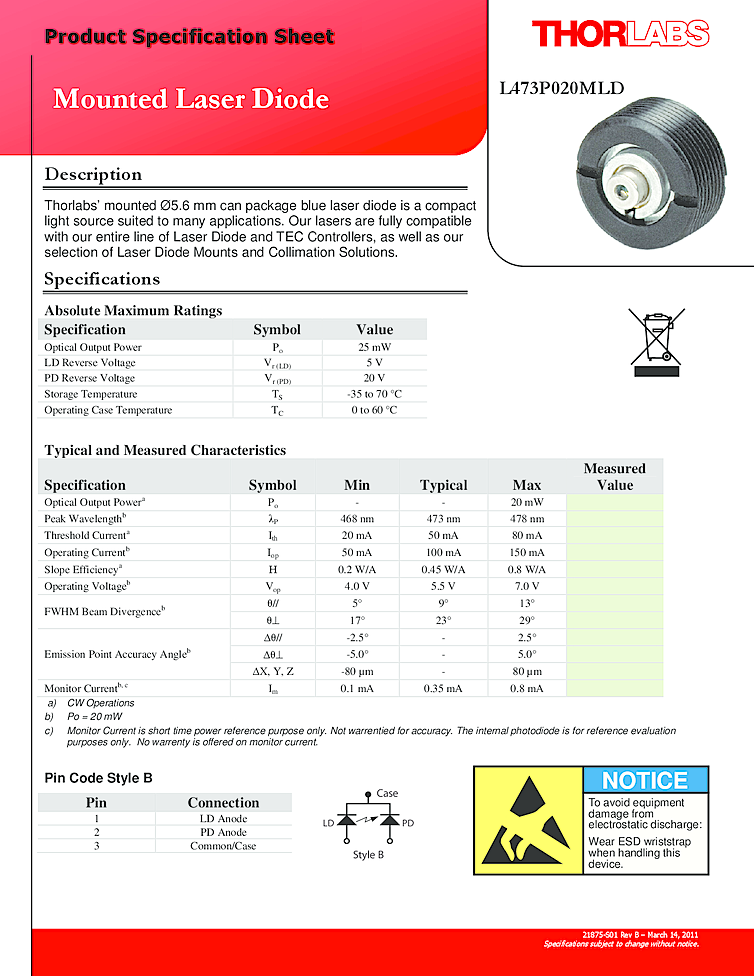 473nm Laser Diode