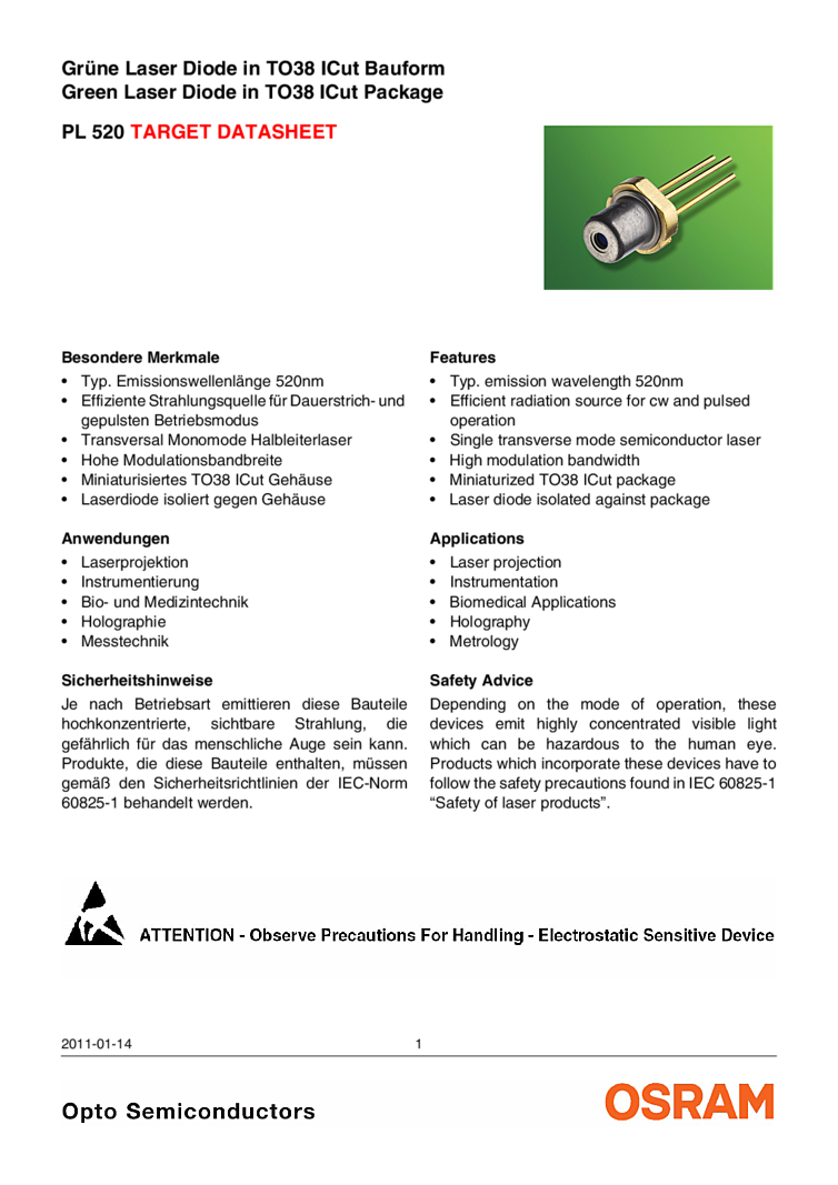 520nm Laser Diode | Native Green