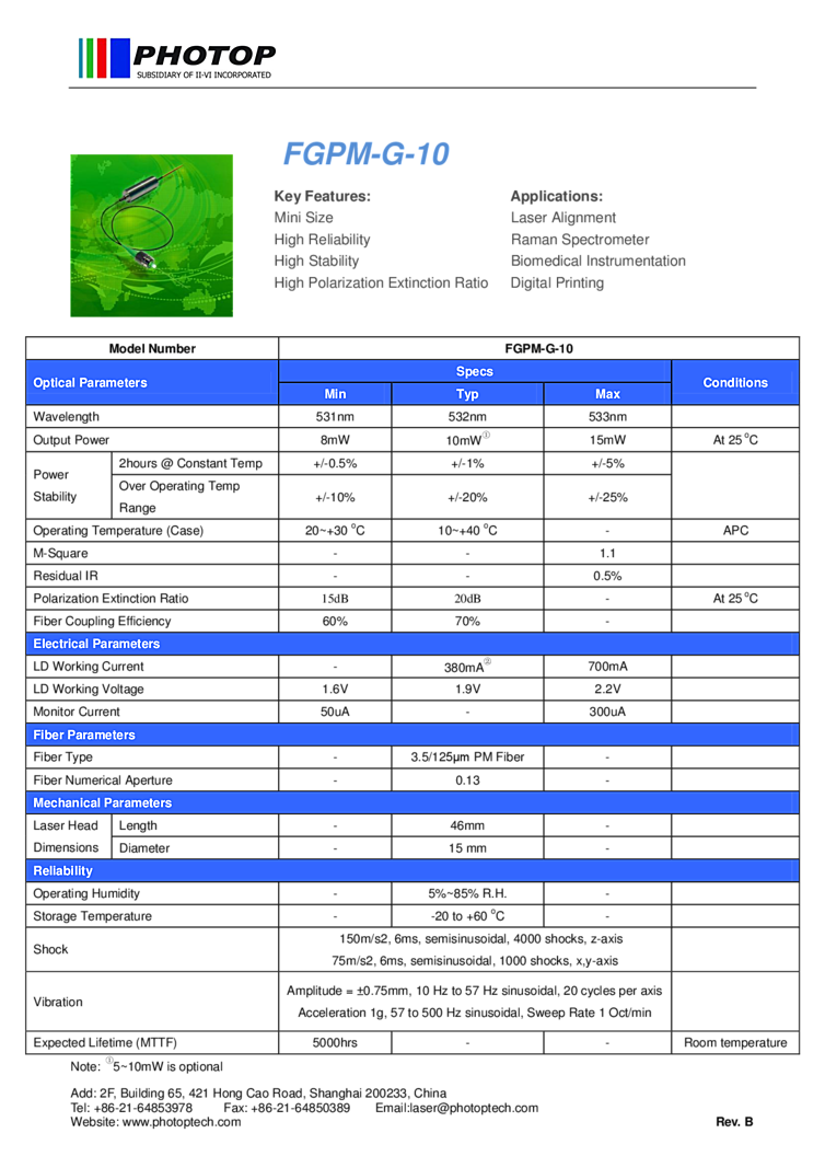 532nm Green Laser Diode | 10mW