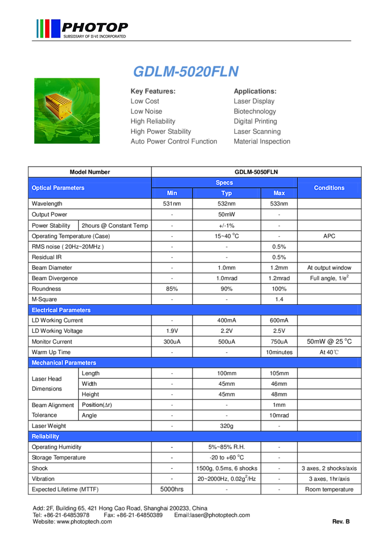 532nm Laser Diode | Narrow LW