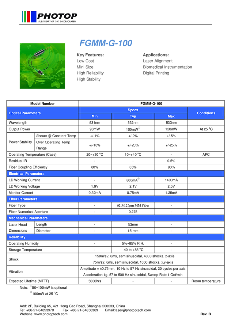 532nm Green Laser Diode | 100mW