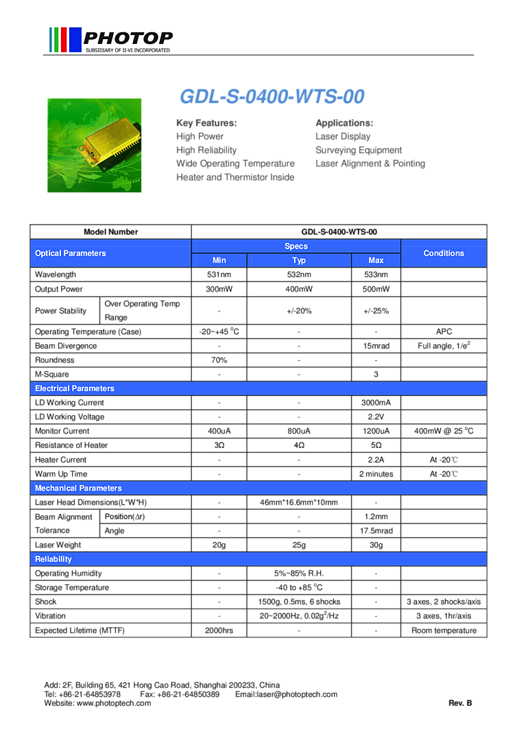 Green Laser | 400mW 532nm