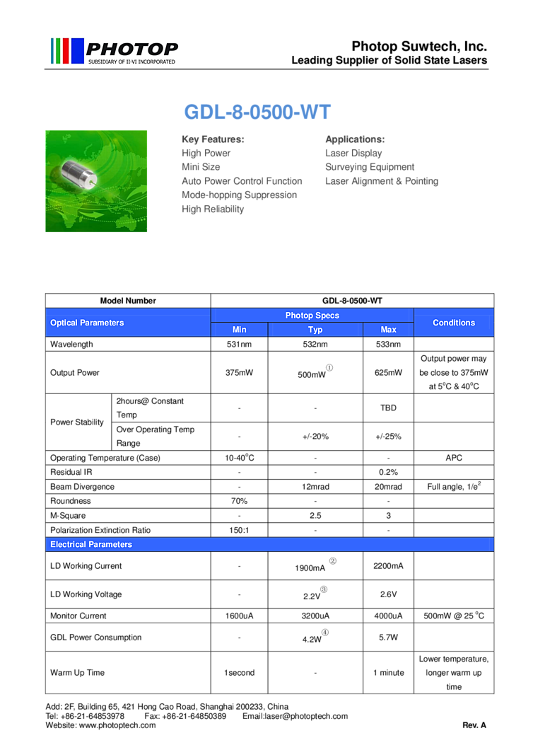 532nm Laser Diode | 500mW