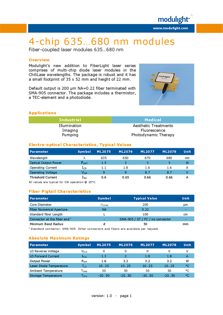 635nm-680nm High Power Lasers