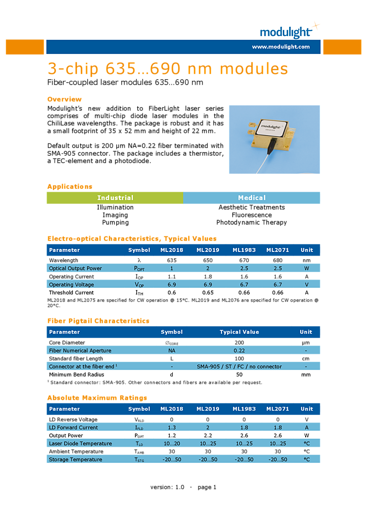 635nm to 690nm | 2.5 Watts