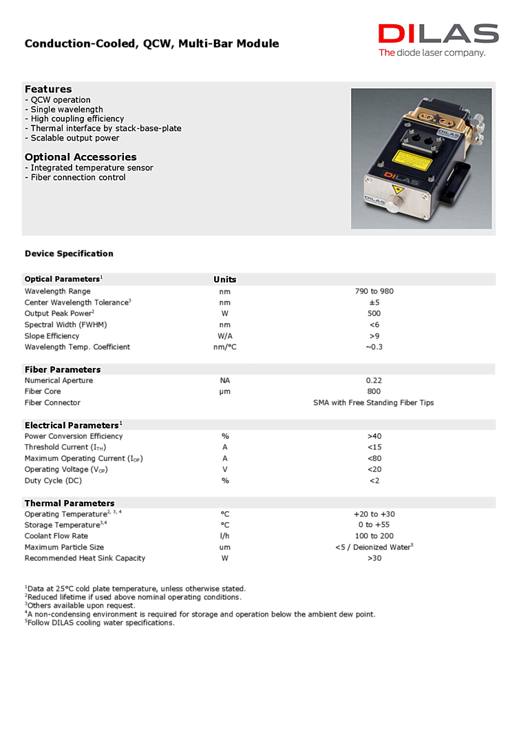 QCW, Multi-Bar Module, 790-980nm