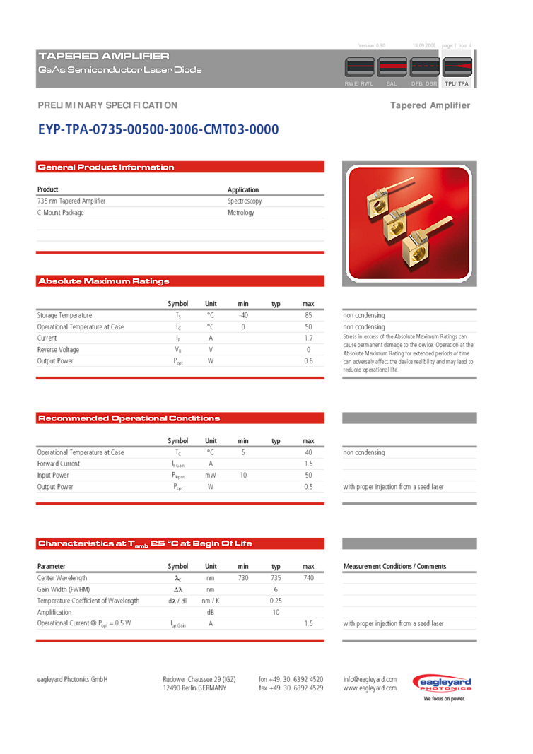 765nm Diode Laser, 2W