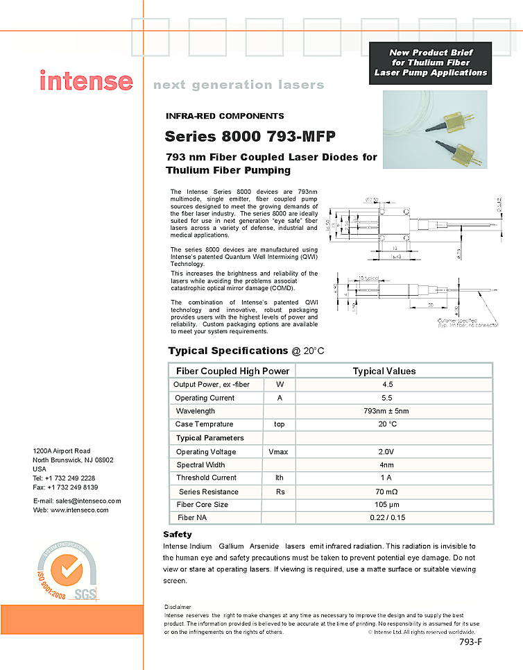 793nm, 4500mW Infrared Laser Module