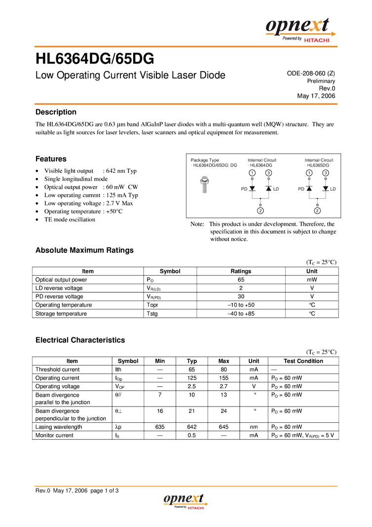 642nm 40mW Diode Laser
