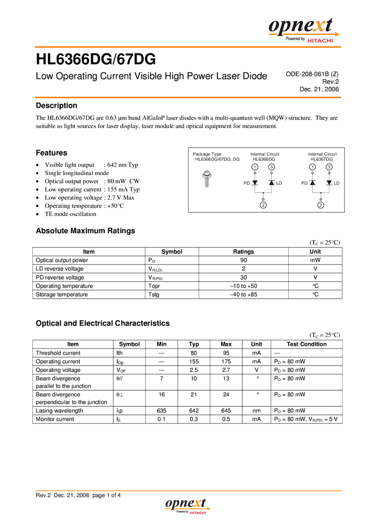 642nm 80mW Diode Laser